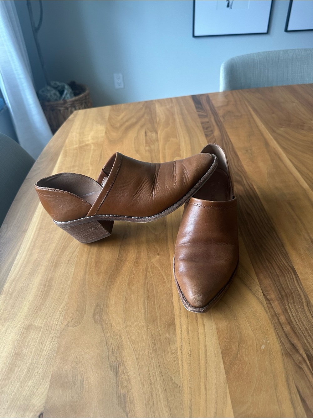 Women’s Madewell Brown Leather Slip-On Mules 6.5